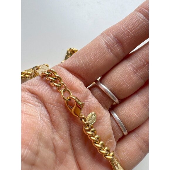Vintage MONET Gold Tone Curb Chain Long Necklace - Picture 3 of 7